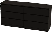 Комод Варма 6Д ясень черный Комод Варма 6Д ясень черный