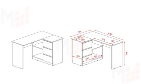 Стол Челси угловой (белый/белый глянец)