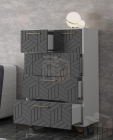 Комод Амстердам (белый/серый графит)