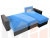 Угловой диван Дубай Лайт правый угол (Голубой\Черный)