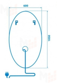 Зеркало с LED подсветкой Lily 600х1050