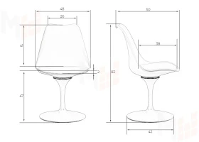 Стул обеденный DOBRIN TULIP (черное основание, цвет черный (B-03))