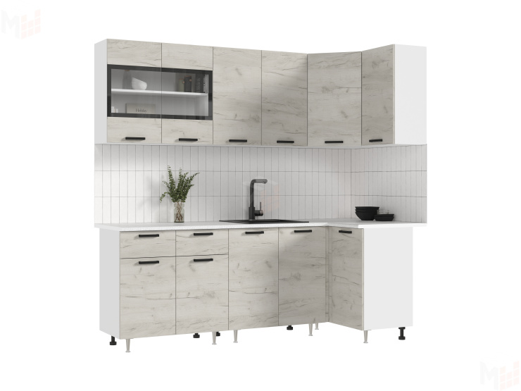 Кухня Рио New угловая 2,2*1,0 м Крафт белый