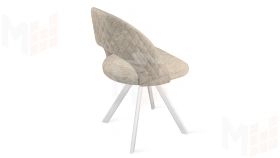 Стул Гэтсби К2 Белый матовый, Велюр Wellmart Dark Beige