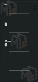 Входная металлическая дверь Thermo Лайн Букле черное/Wenge Veralinga