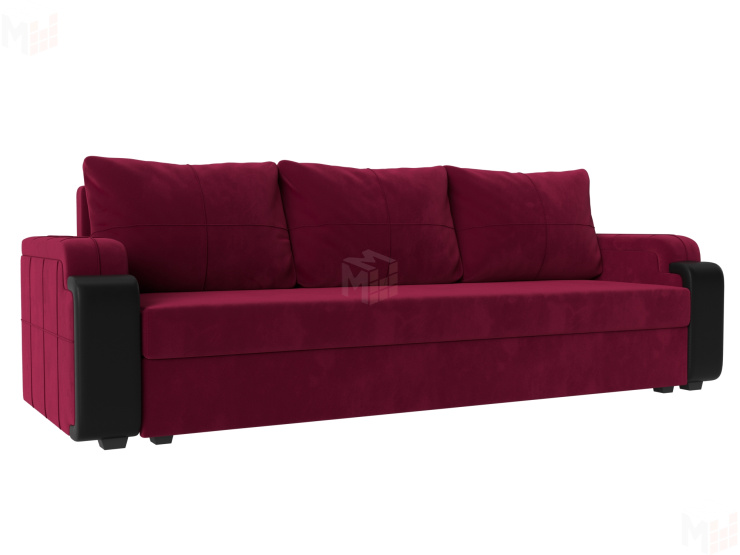 Прямой диван Николь Лайт (Бордовый\Черный)