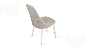 Стул Франк (конус) исп. 2 - ДП2-30 Белый матовый/Микровелюр Catania Ivory (бежевый)
