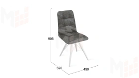 Стул Аспен К3 Белый матовый, Велюр Wellmart Graphite