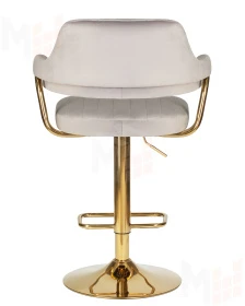 Стул барный DOBRIN CHARLY GOLD (серый велюр (MJ9-75))