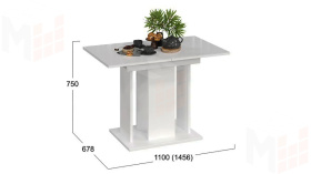 Стол раздвижной Кёльн Тип 1 Белый, Стекло Белый глянец