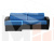 Угловой диван Форсайт левый угол (Голубой\Черный)