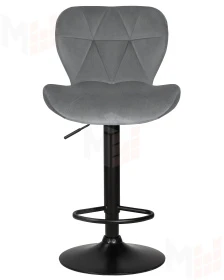 Стул барный DOBRIN BARNY BLACK (серый велюр (MJ9-75))