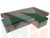 Кухонный угловой диван Омура правый угол (Зеленый\Коричневый)