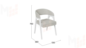 Кресло Техас 1 - W-101 Белый матовый, тк. №221 Шенилл Estetica moonstone