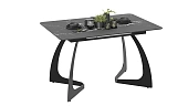 Стол обеденный раздвижной Конкорд Тип 2  Черный муар, Стекло матовое черный мрамор