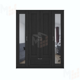 Шкаф Сириус 4 двери 1 ящик (2 зеркала) венге