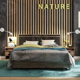  Кровать NATURE 306 Люкс (1800)  Дуб Табачный 