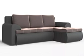 Угловой диван Ванкувер (правый)  Коричневый, Черный