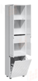 Пенал напольный "3D" 50 В1 с корзиной для белья Домино