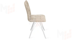 Стул Аспен К3 Белый матовый, Велюр Wellmart Dark Beige