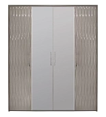 Шкаф Гравита 4-дверный серый камень глянец с зеркалом Шкаф Гравита 4-дверный серый камень глянец с зеркалом