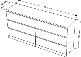Комод Varma 6D белый