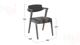 Стул Гонконг 2 - N-242 Графит, №209 Велюр Jercy stone