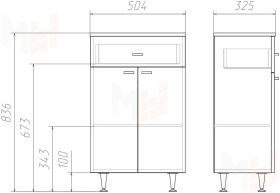 Комод Домино 50 Классик с верхним ящиком В1 Айсберг