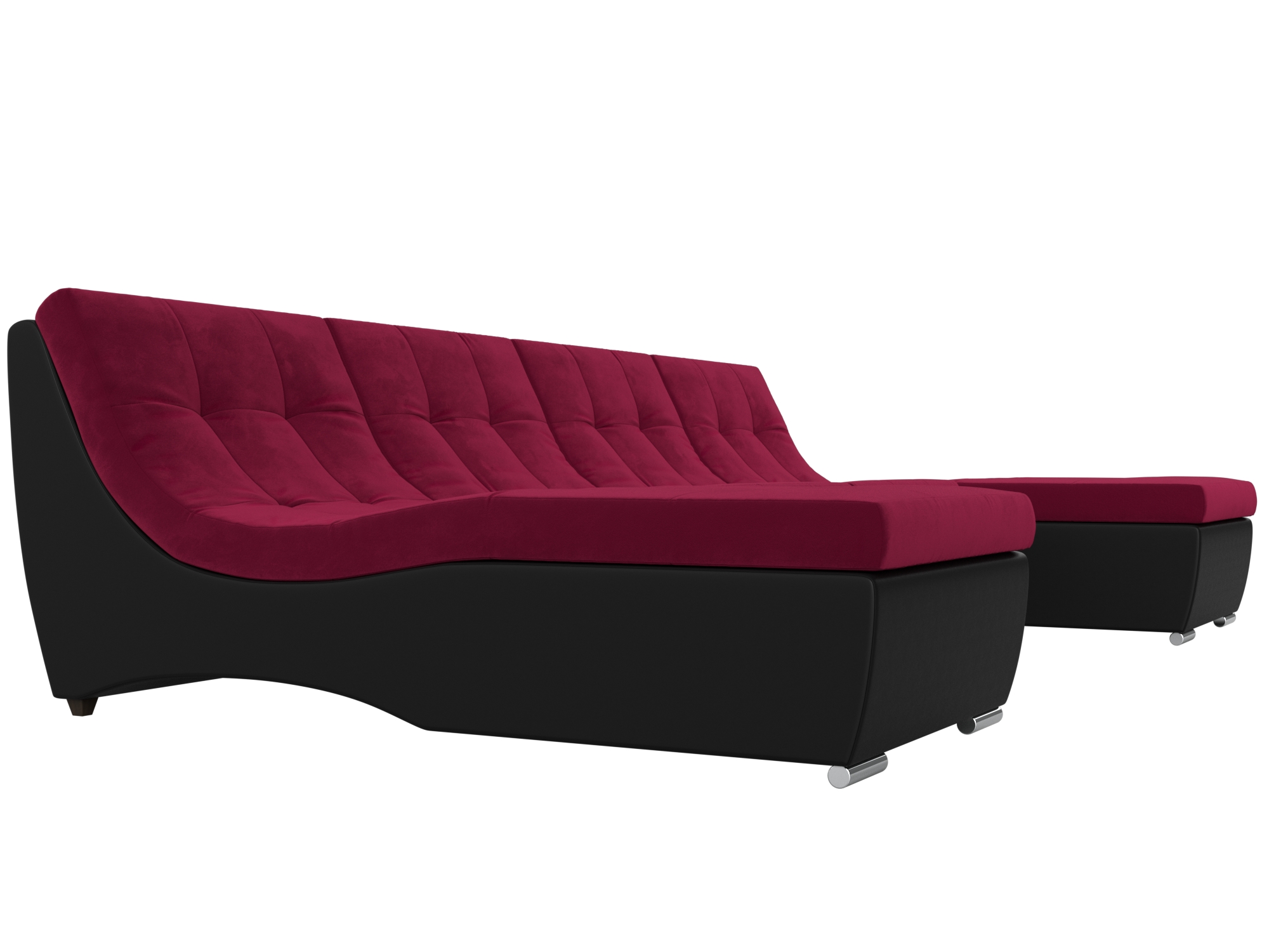П-образный модульный диван Монреаль (Бордовый\Черный)