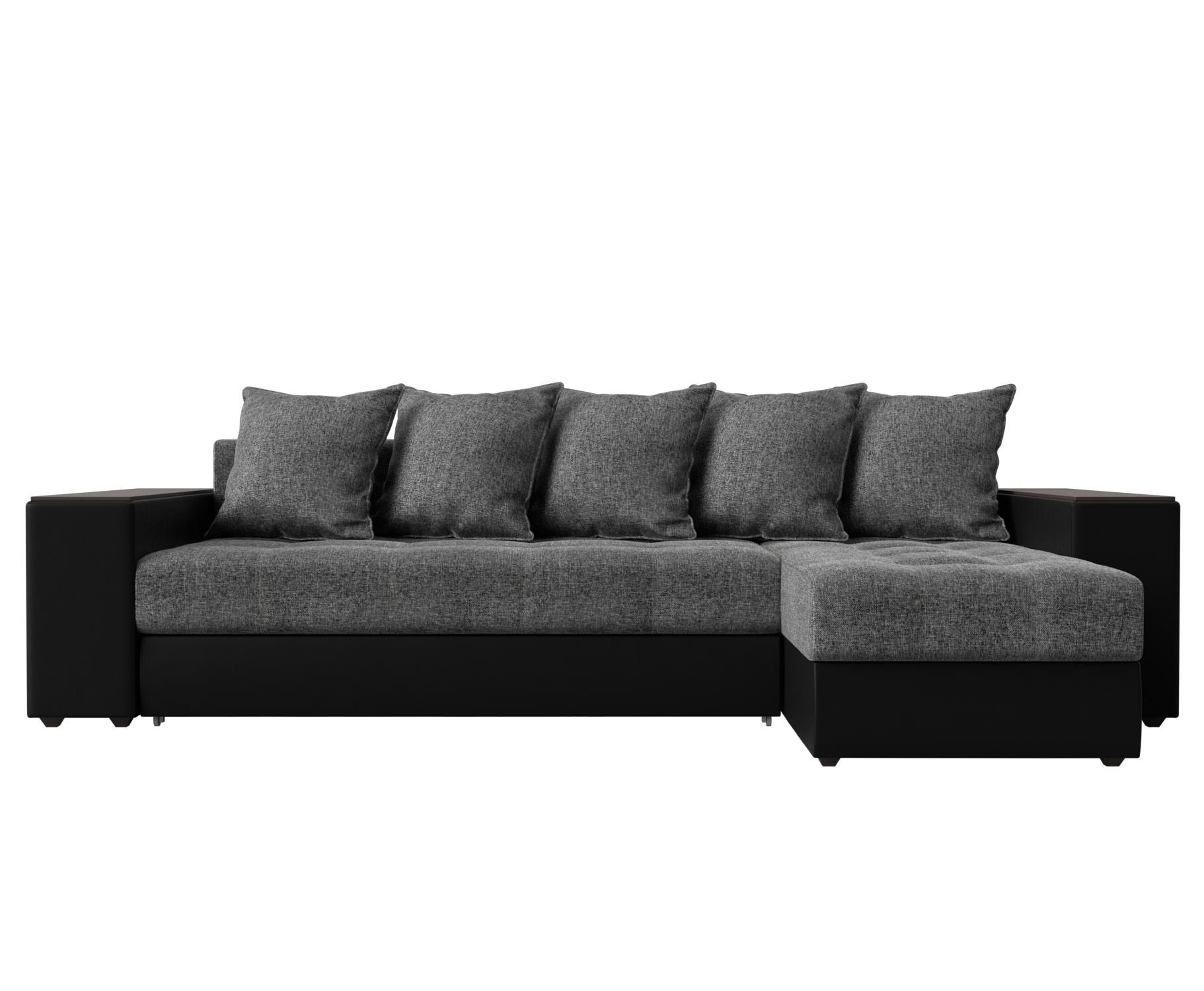 Угловой диван Дубай правый угол (Серый\Черный)