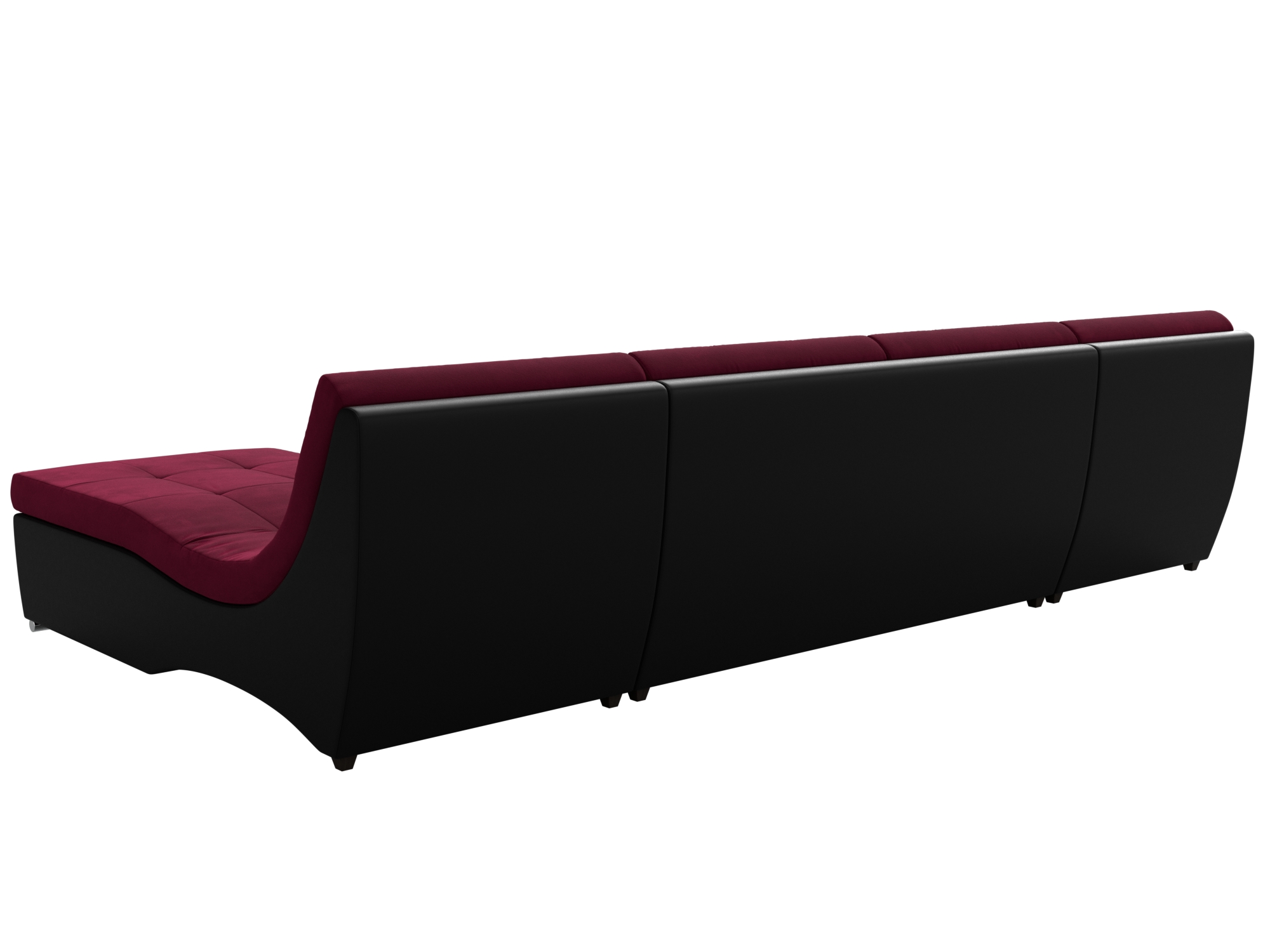 П-образный модульный диван Монреаль (Бордовый\Черный)