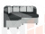Кухонный угловой диван Уют 2 левый угол (Черный\Белый)